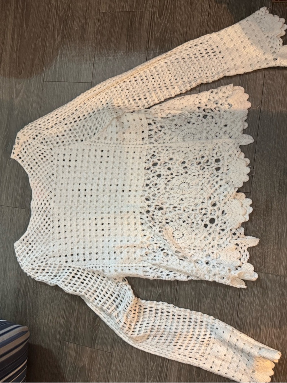 Pink Lily Cream Crochet Lace Shell Top